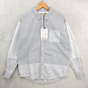 Henrik Vibskov Button Up Shirt Mens Small SS16-M105 Nikolaj Block Geometric